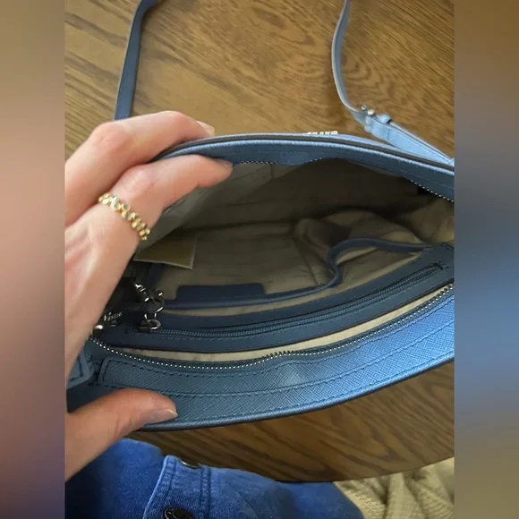 NWT Michael Kors Jet Set Travel Large Messenger Denim Blue - Picture 4 of 12